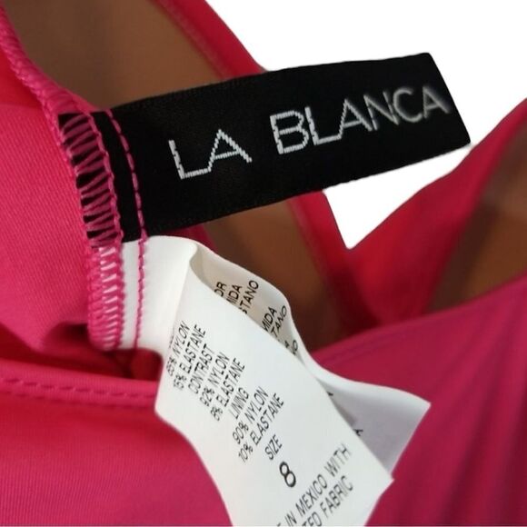 La Blanca NWT ISLAND GODDESS Shirred Tankini Top in Berry Size 8 - Picture 6 of 8